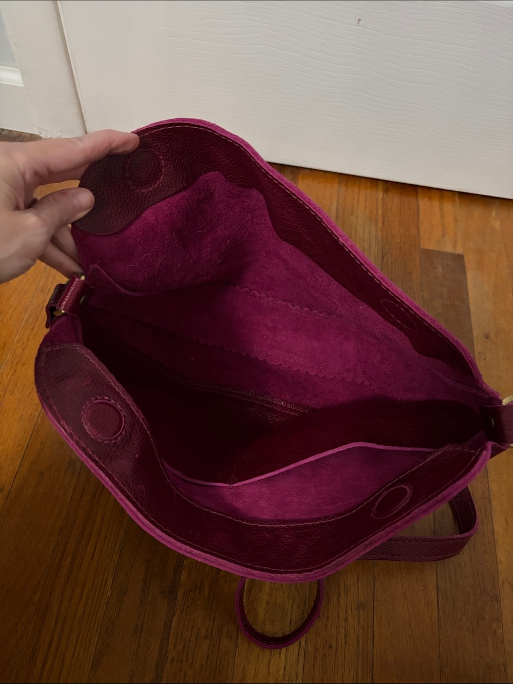 Portland Leather Crescent Crossbody in Orchid - Picture 2 of 3